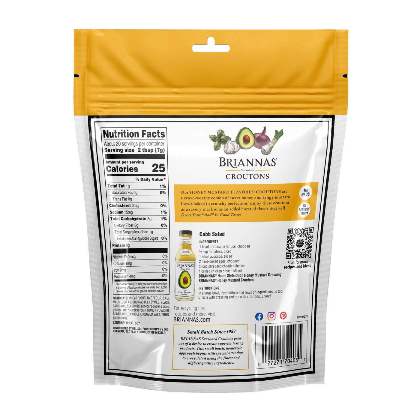 Briannas Honey Mustard Croutons, 5 oz, Pack of 4
