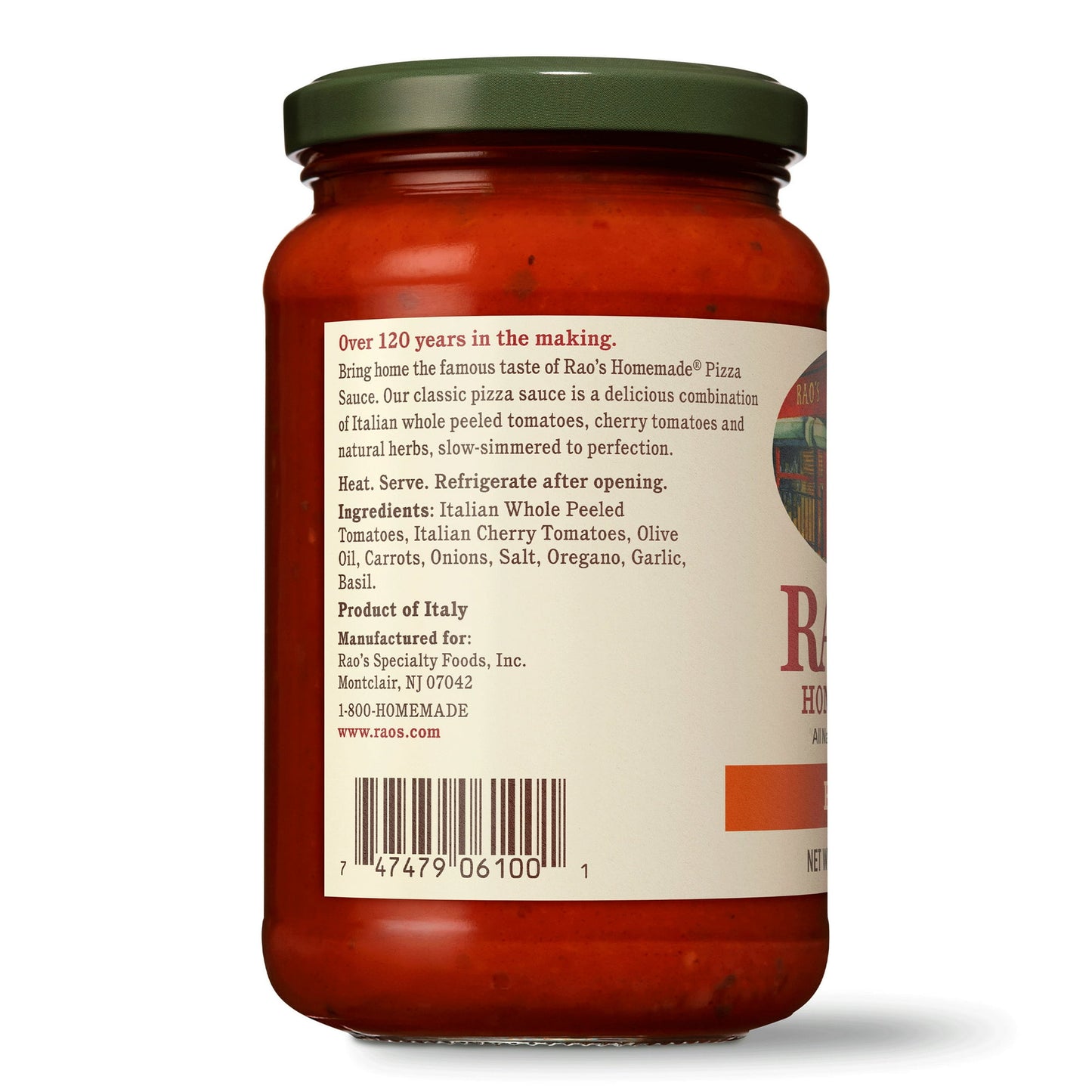 Rao's Homemade Pizza Sauce, 12.3oz - All Natural, Slow-Simmered (Pack of 4)