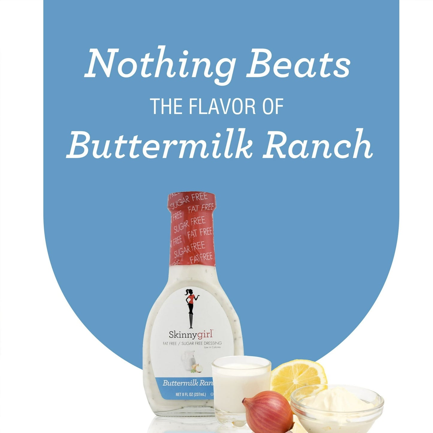Skinnygirl, Fat-Free, Sugar-Free Buttermilk Ranch Salad Dressing, 8 fl oz (Pack of 2)