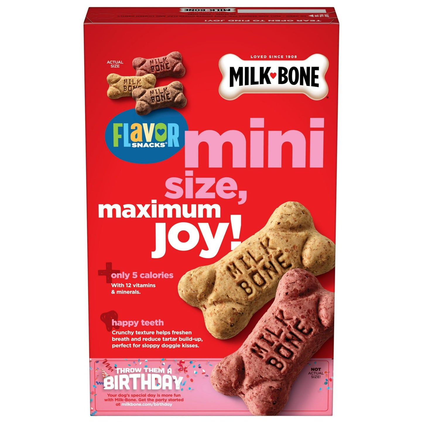 Milk Bone Flavor Snacks Mini Dog Biscuits, Flavored Crunchy Dog Treats, 15 ozMilk Bone Flavor Snacks Mini Dog Biscuits, Flavored Crunchy Dog Treats, 15 oz, Pack of 4