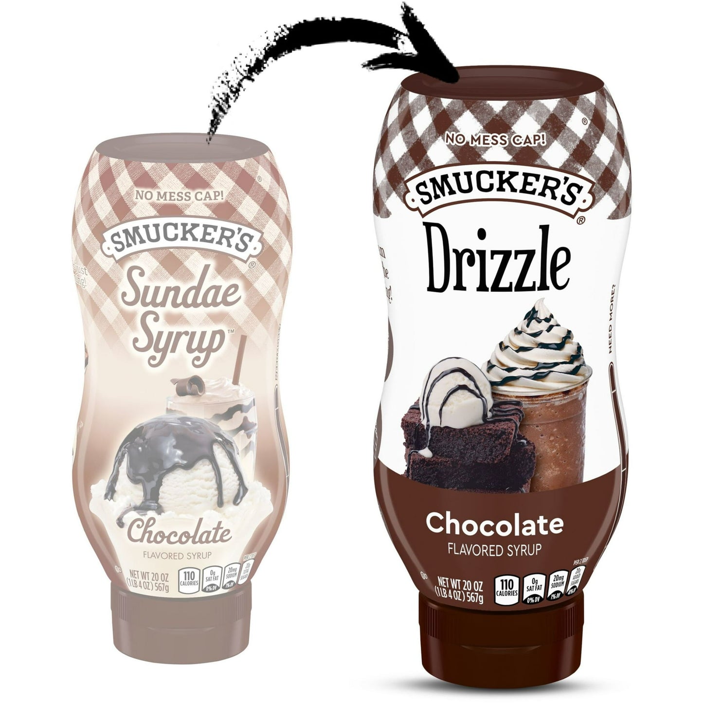 Smucker’s Drizzle Chocolate Flavored Syrup, 20 Oz. Squeeze Bottle, Pack of 4