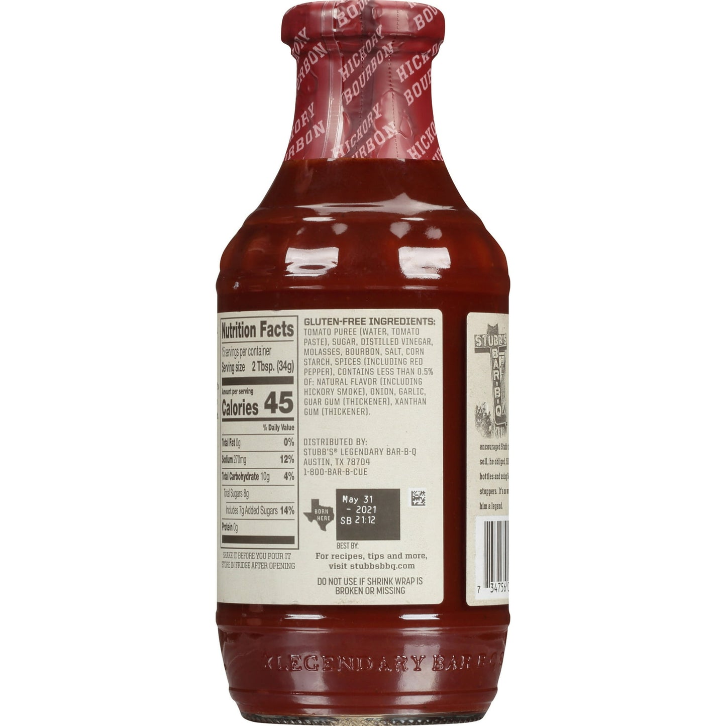 Stubb's Hickory Bourbon BBQ Sauce, 18 oz (Pack of 4)