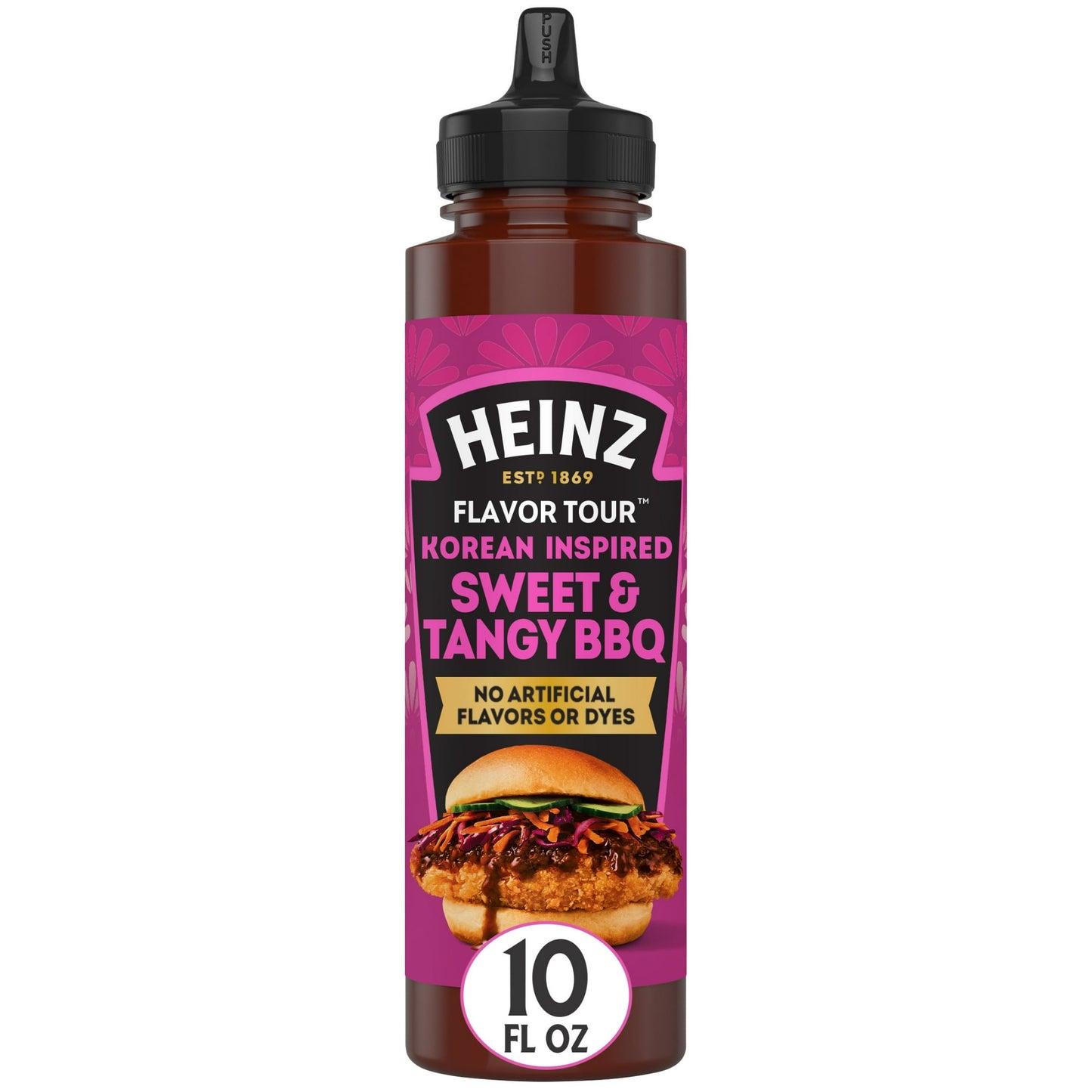 Heinz Flavor Tour Korean Inspired Sweet & Tangy BBQ Sauce, 10 fl oz Bottle, Pack of 4