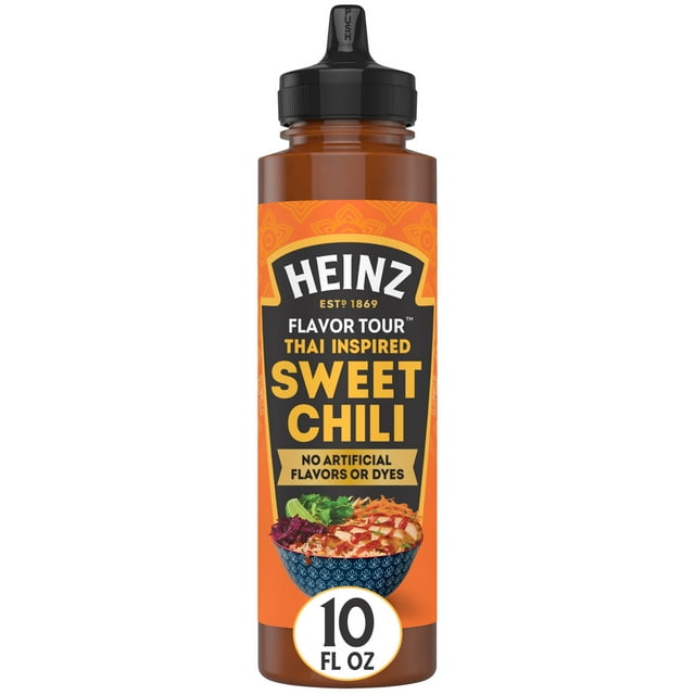 Heinz Flavor Tour Thai Inspired Sweet Chili Sauce, 10 fl oz Bottle, Pack of 4