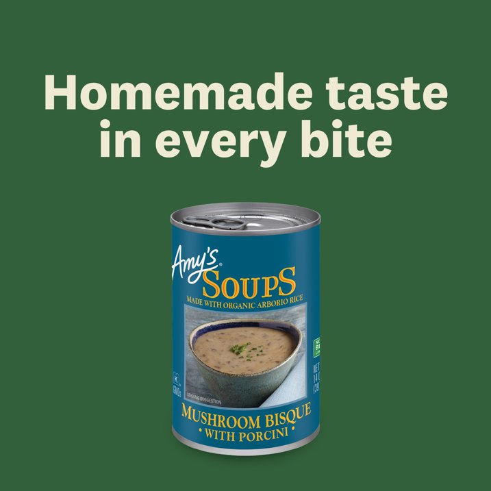 Amy’s Mushroom Bisque with Porcini Soup 14 Oz, Pack of 4
