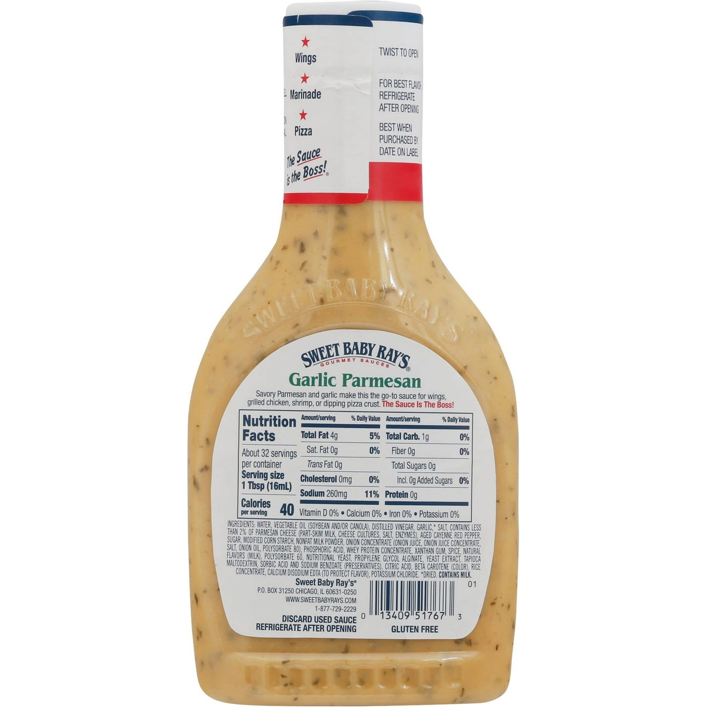 Sweet Baby Ray's Garlic Parmesan Sauce & Marinade 16 fl oz, Pack of 4