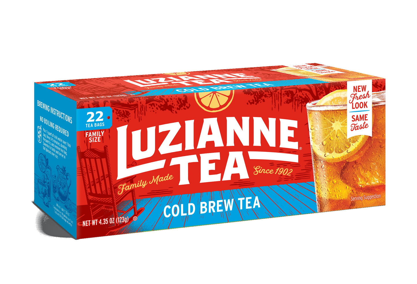 Luzianne Cold Brew Iced Tea, 22 Count, 4.35 oz (Pack of 4)