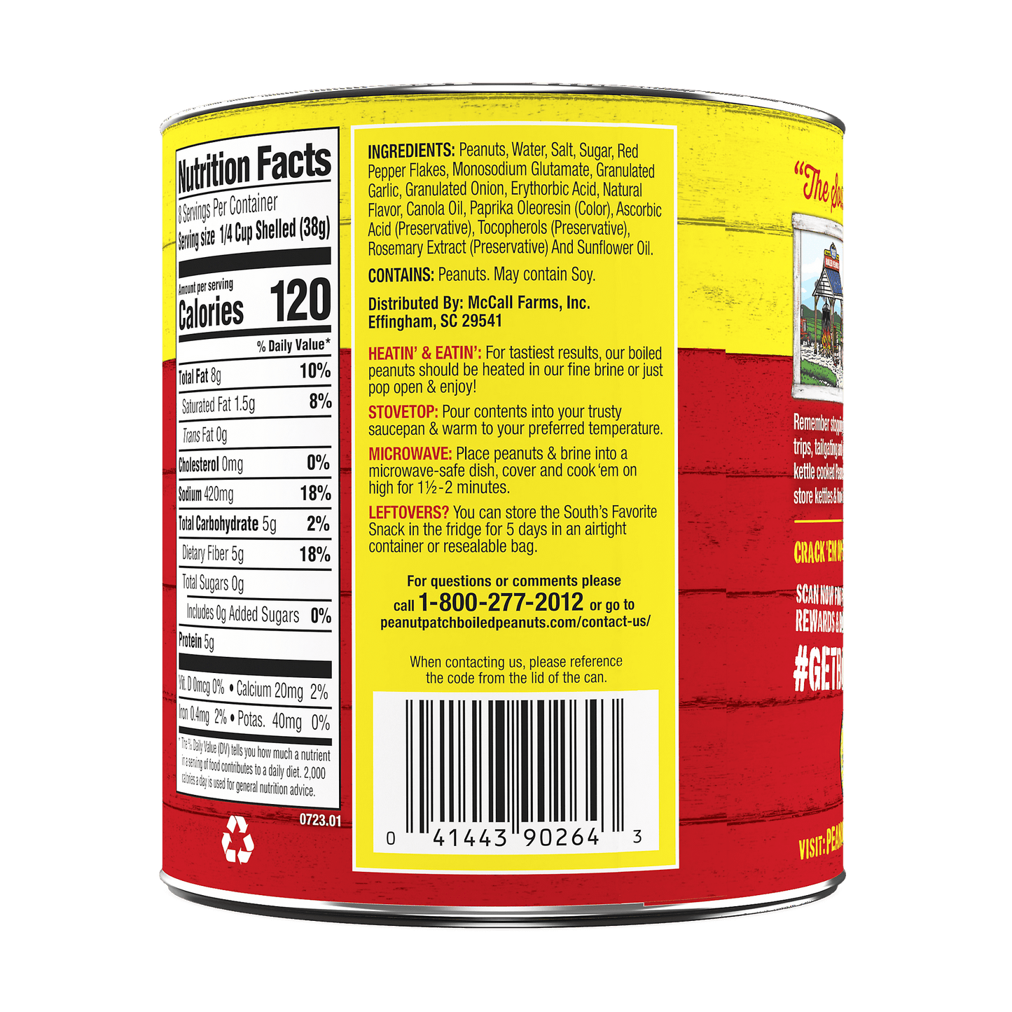 Peanut Patch Hot & Spicy Boiled Canned Peanuts, 25 oz Can (Pack of 2)