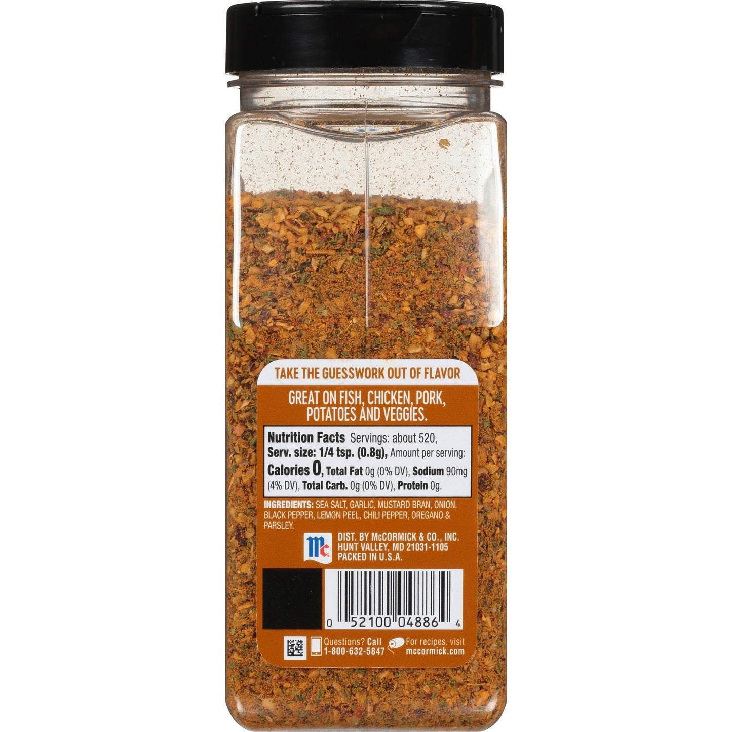 McCormick Garlic and Onion, Black Pepper and Sea Salt All Purpose Seasoning, 14.7 oz Bottle (Pack of 4)