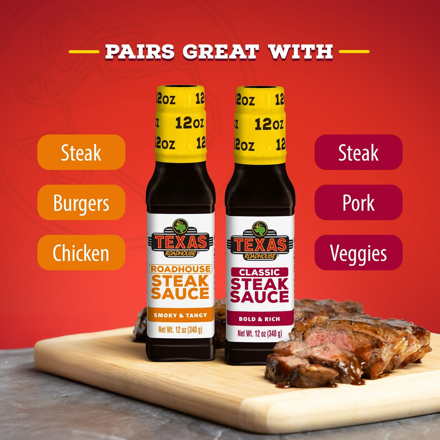 Texas Roadhouse Classic Steak Sauce, Bold & Rich, 3-Pack 12 fl. oz. Bottles