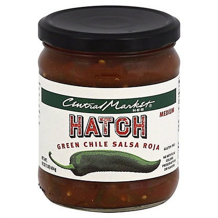 Central Market Hatch Green Chile Roja Medium Salsa, 16 oz (Pack of 2)