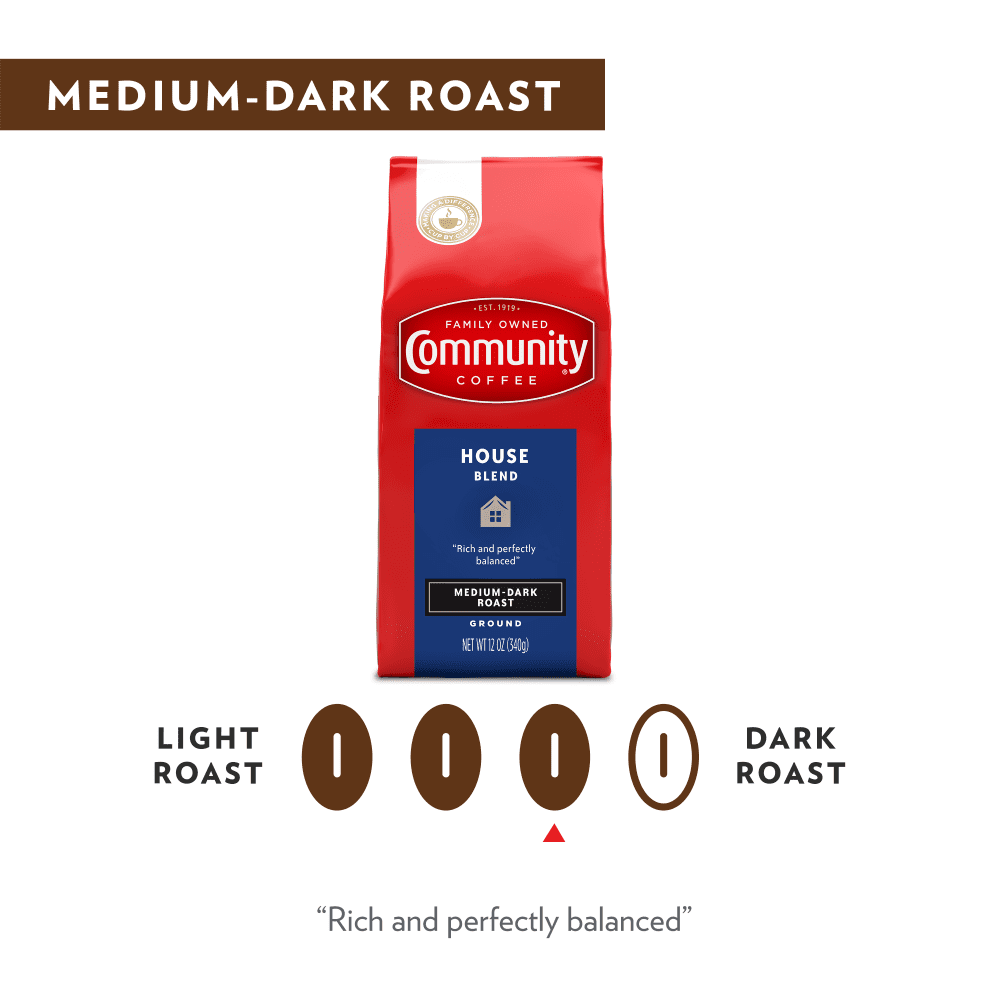 Community® Coffee House Blend Medium-Dark Roast Ground Coffee 12 oz. Bag, Pack 4
