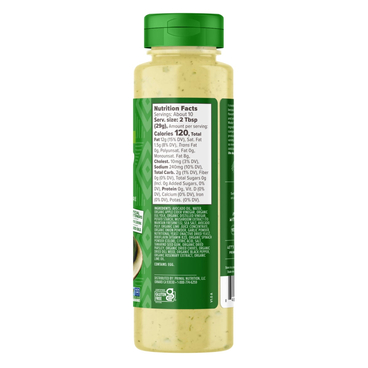 Primal Kitchen Avocado Lime Dipping Sauce 10 oz (Pack of 4)