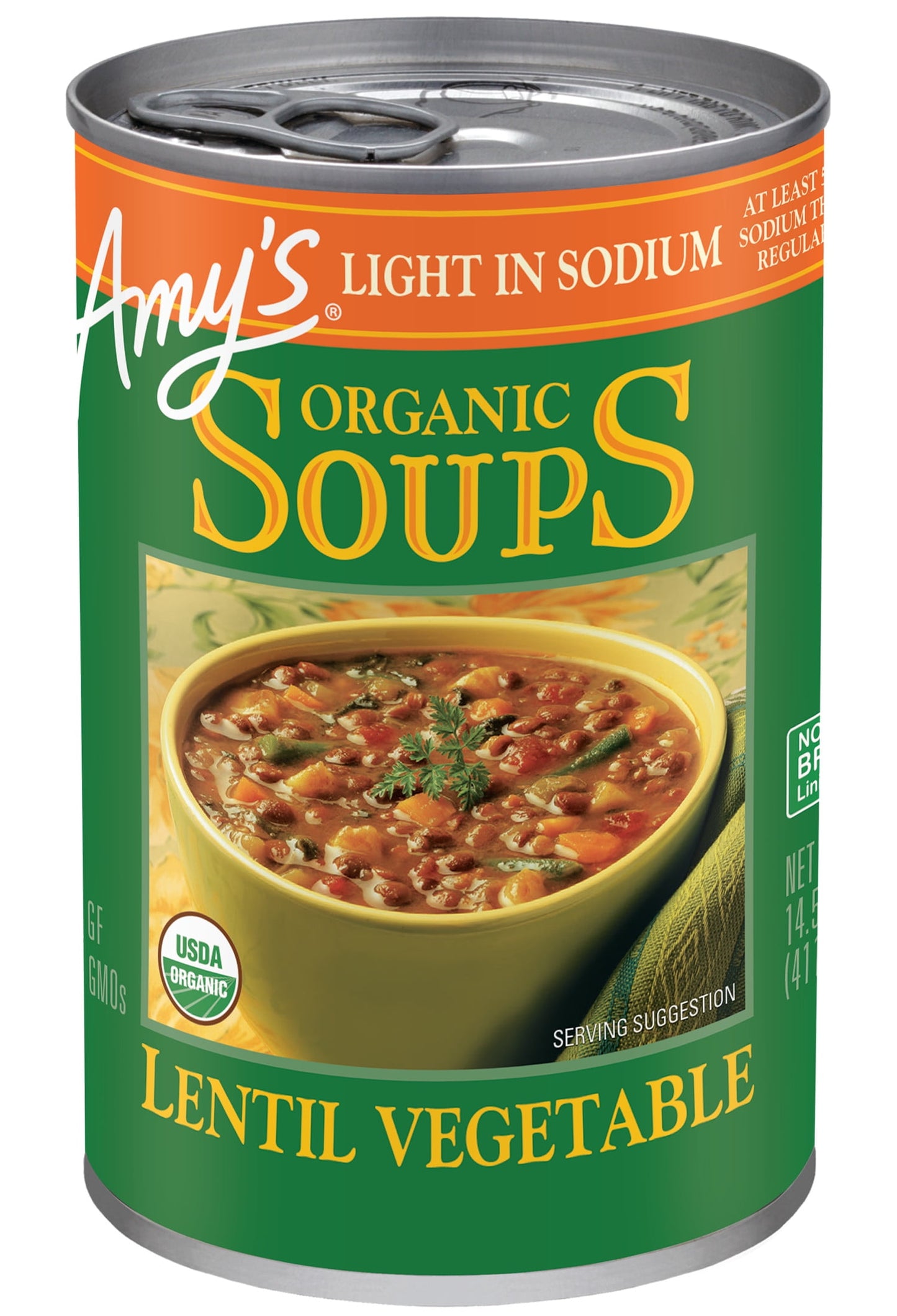 Amy’s Organic Light Sodium Lentil Vegetable Soup 14.5 Oz, Pack of 4