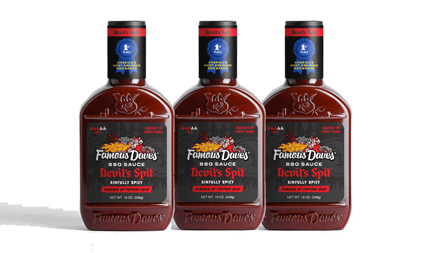 Famous Dave's Devil's Spit Sinfully Spicy BBQ Sauce, 19oz (Pack of 3)
