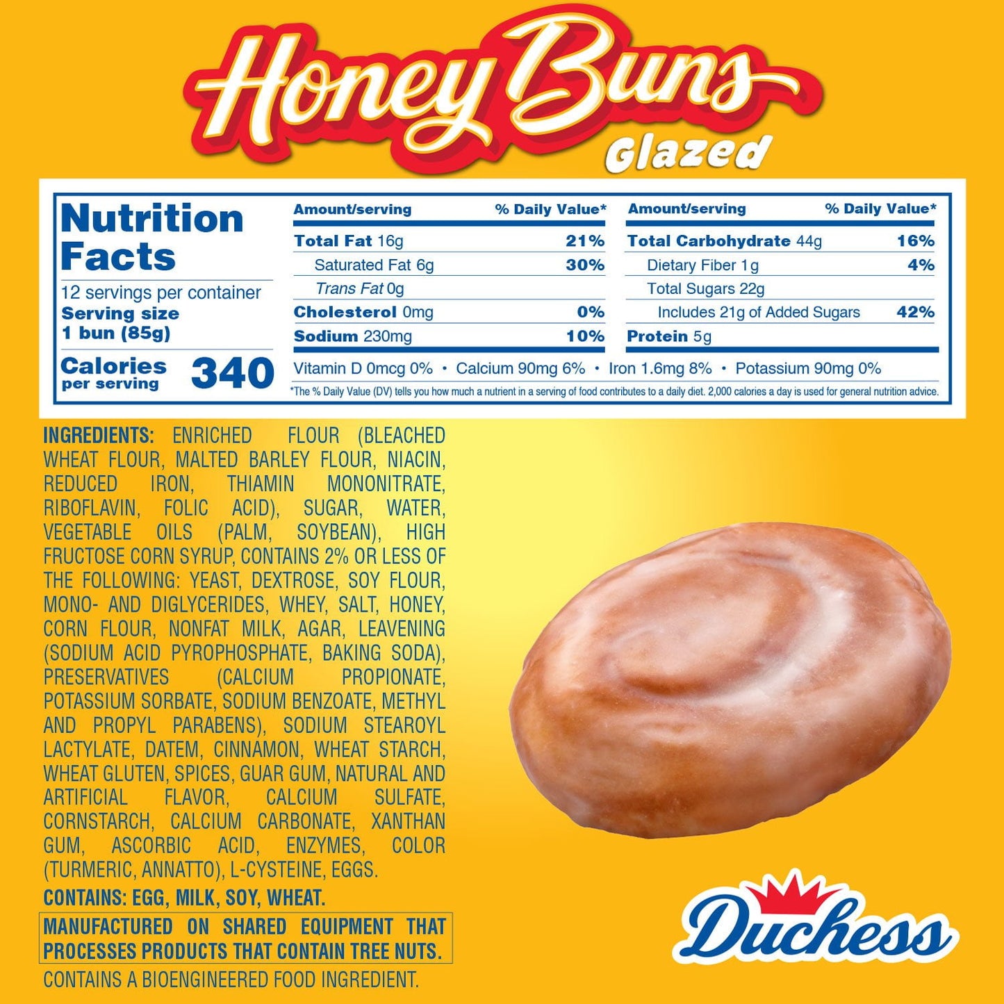 Duchess Honey Buns 3 Ounce (Box of 12)