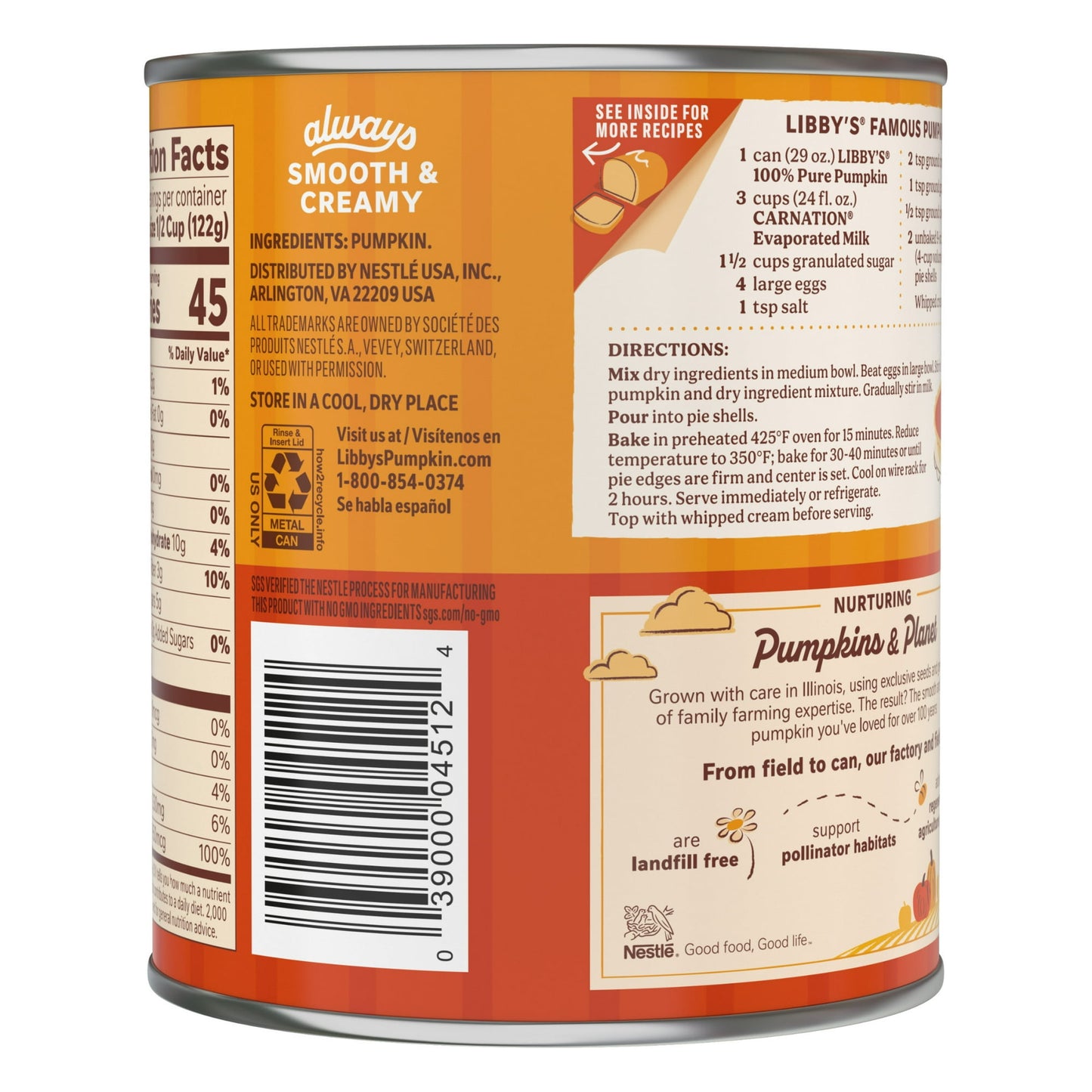 Libby's 100% Pure Canned Pumpkin All Natural No Preservatives, 29 oz (Pack of 4)