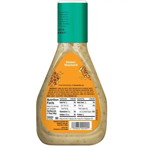 Newman's Own Honey Mustard Dressing, 16 oz Bottle (Pack of 2)