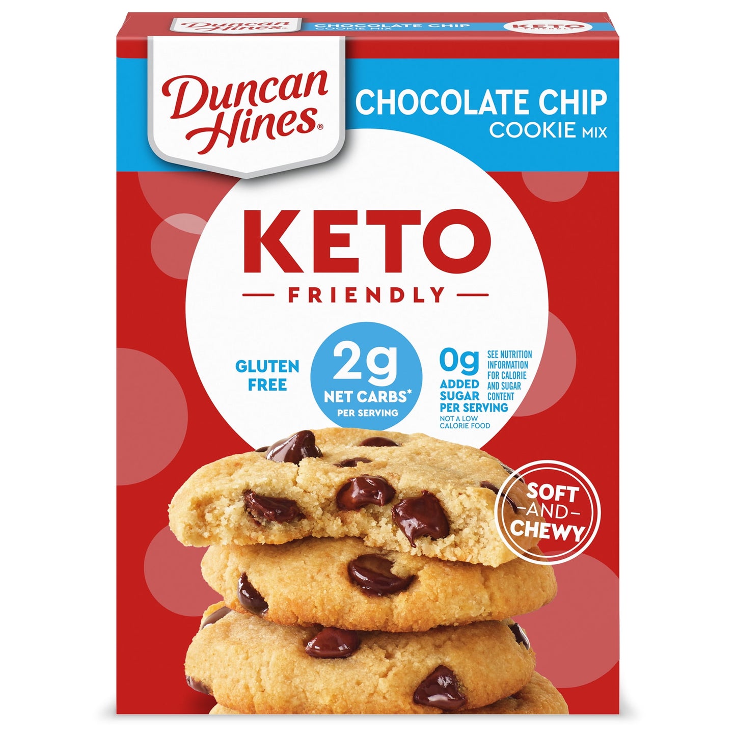 Duncan Hines Keto Friendly Chocolate Chip Cookie Mix, 8.8 oz, Pack of 2