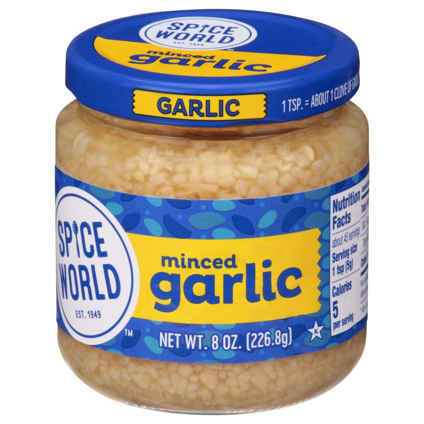 Spice World Minced Garlic, 8 oz (Pack of 4)
