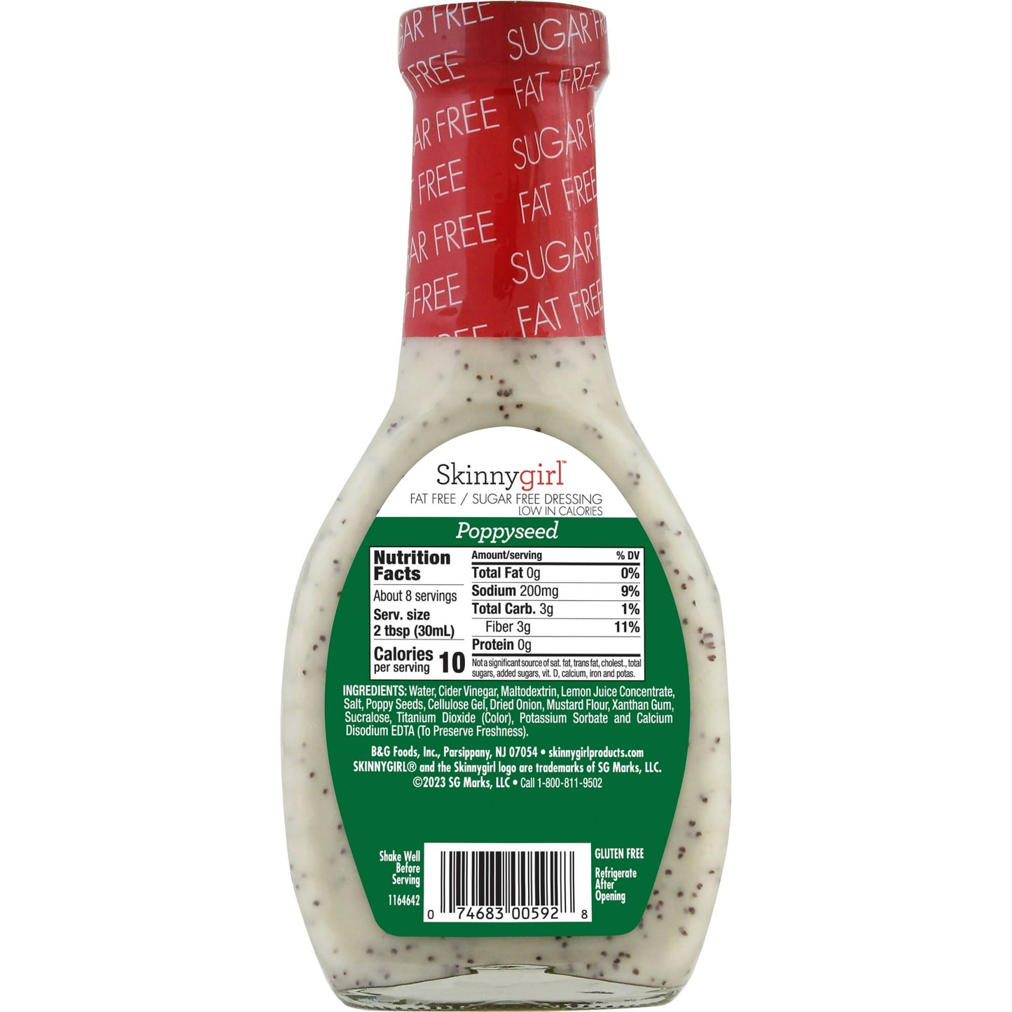 Skinnygirl, Fat-Free, Sugar-Free Poppyseed Salad Dressing, 8 fl oz (Pak of 4)