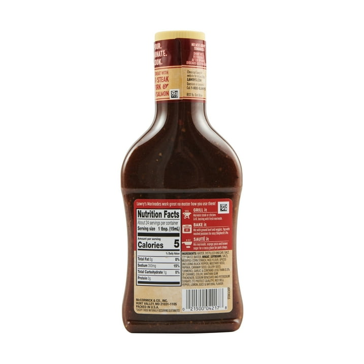 Lawry's Steak & Chop Marinade, 12 fl oz Bottle (Pack of 4)