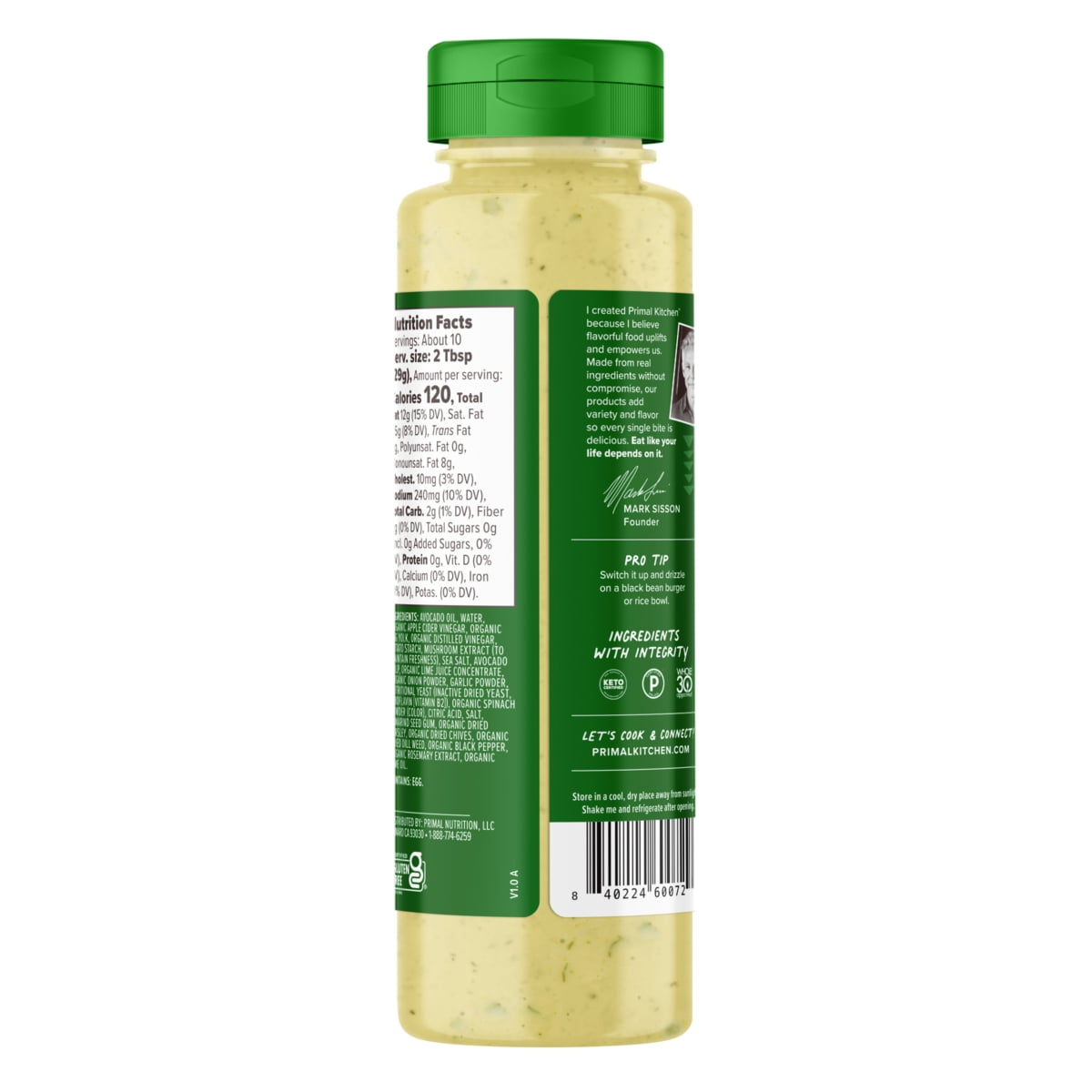 Primal Kitchen Avocado Lime Dipping Sauce 10 oz (Pack of 4)