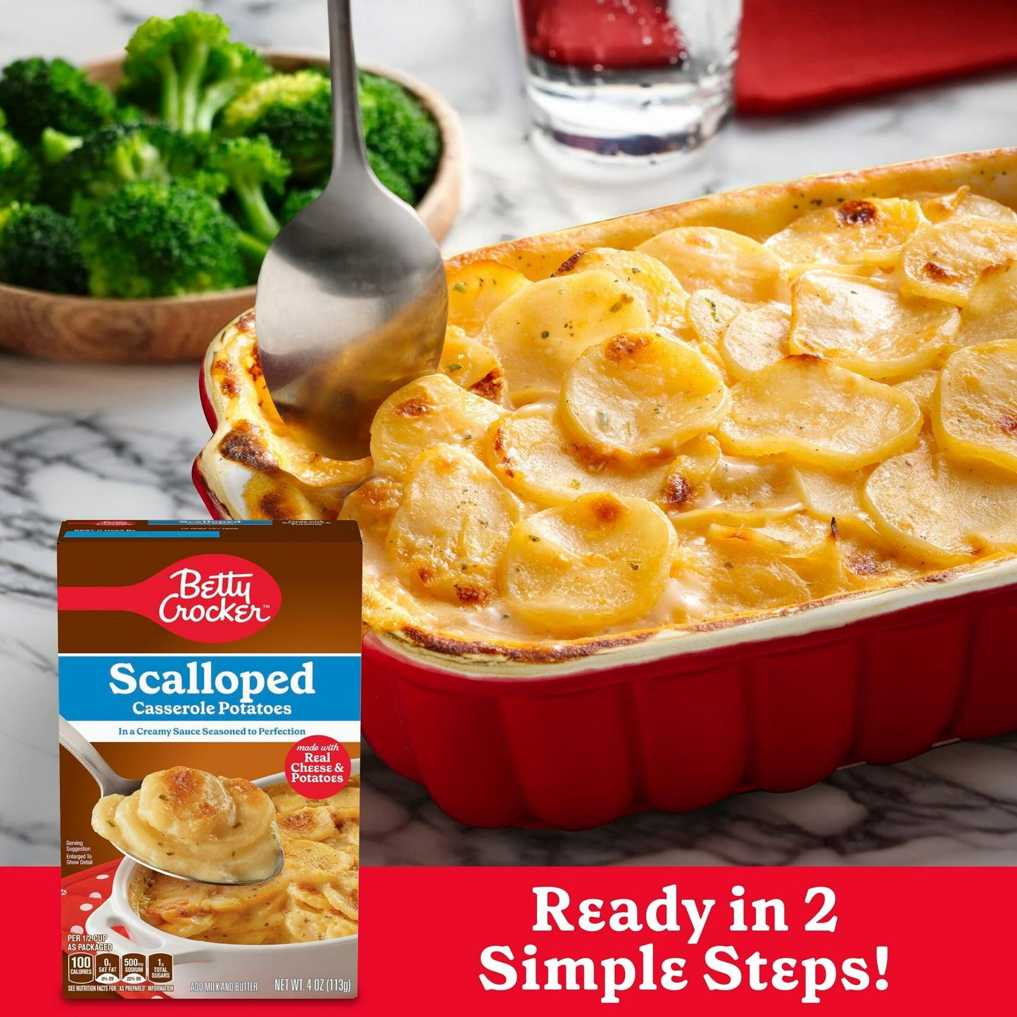Betty Crocker Scalloped Casserole Potatoes, Made with Real Cheese, 4 oz Box, Pack of 4