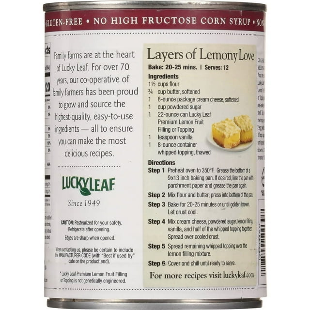 Lucky Leaf Premium Lemon Pie Filling & Topping - 22 oz (Pack of 4)