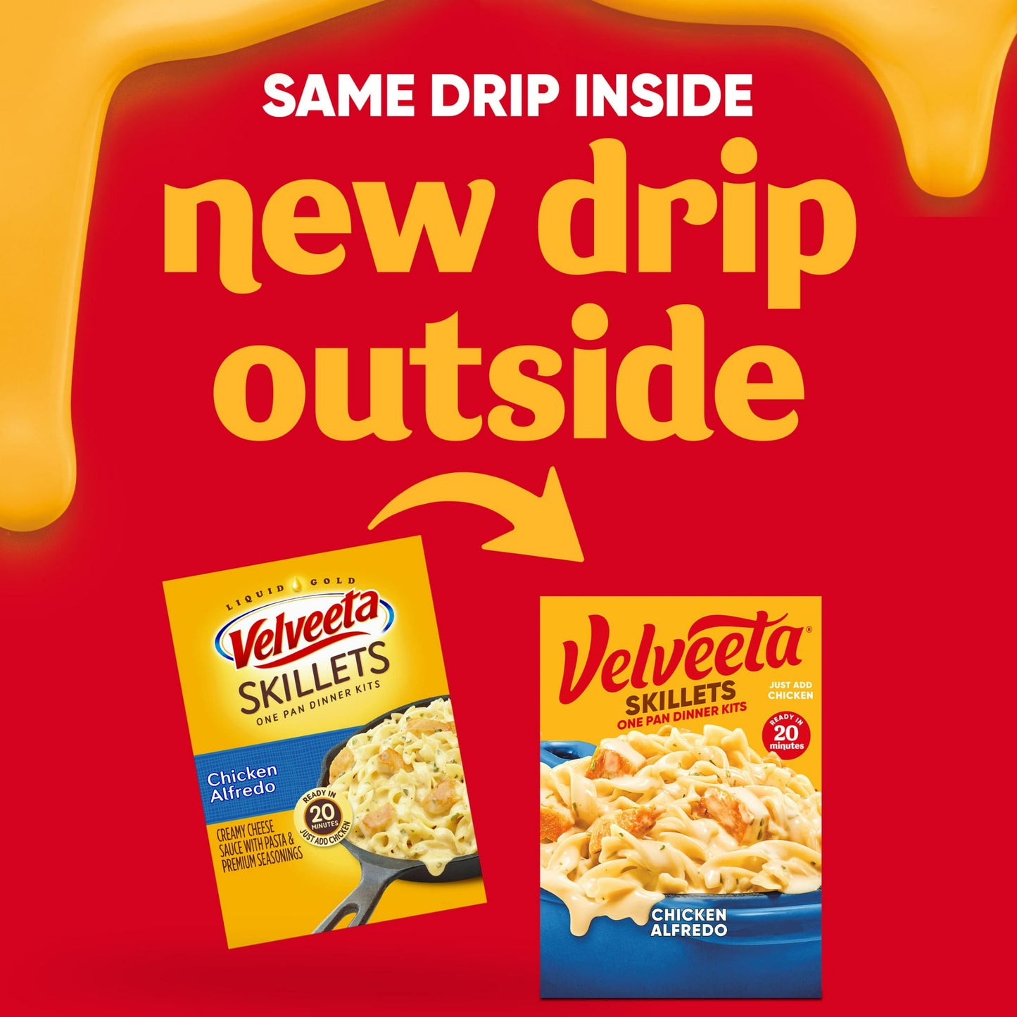 Velveeta Skillets Chicken Alfredo Dinner Kit, 12.5 oz Box, Pack of 4