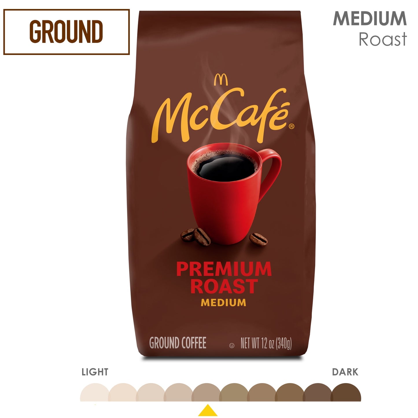 McCafe Premium Roast, Medium Roast, Ground Coffee, 12 oz, Pack of 4
