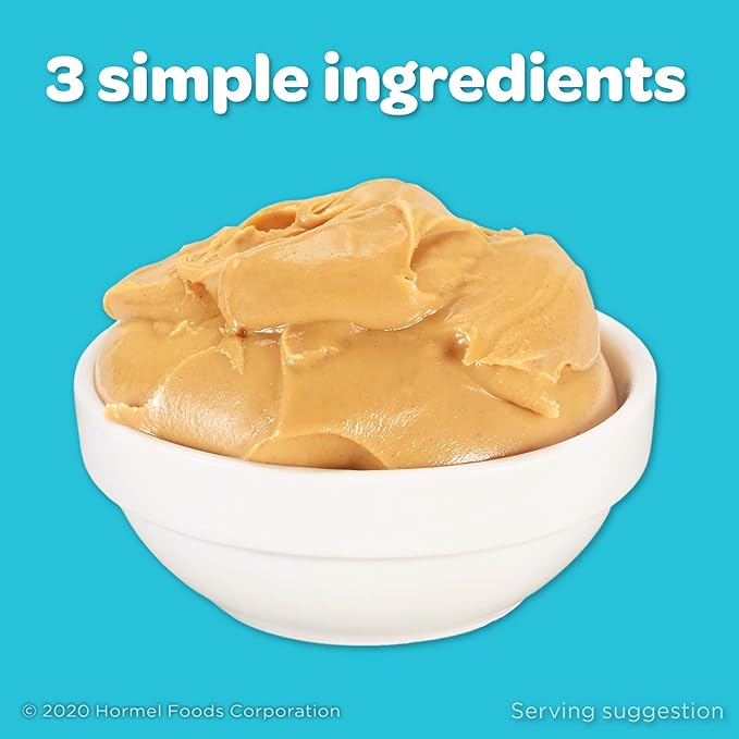 SKIPPY No Sugar Added Creamy Peanut Butter, Shelf-Stable, 16 oz Plastic Jar, Pack of 2