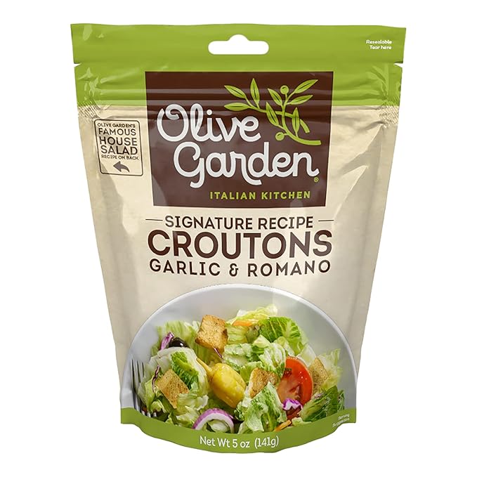 Olive Garden, Seasoned Croutons, Garlic and Romano, 5 oz Bag (Pack of 4)