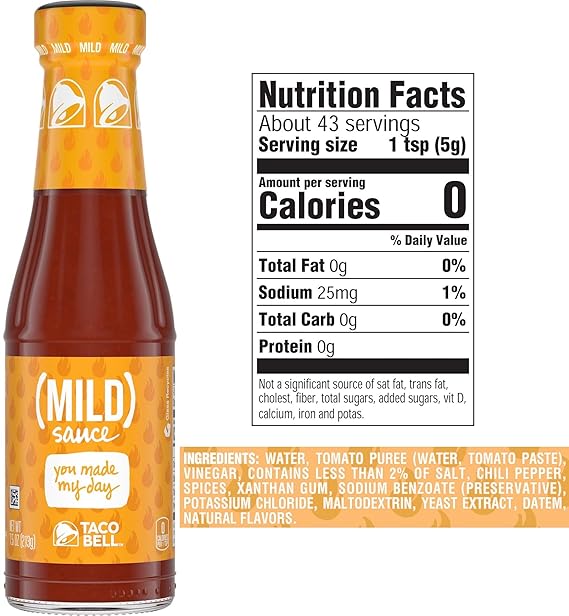 Taco Bell Mild Sauce, 7.5 oz Bottle ( Pack of 2)