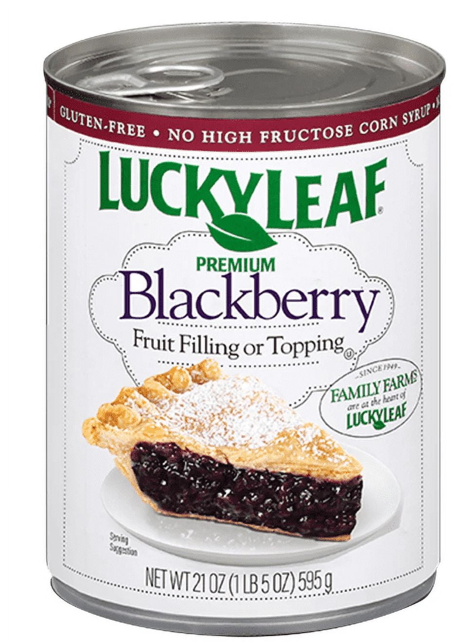 Lucky Leaf Premium Blackberry Fruit Filling and Topping, 21 oz Can (Pack of 4)