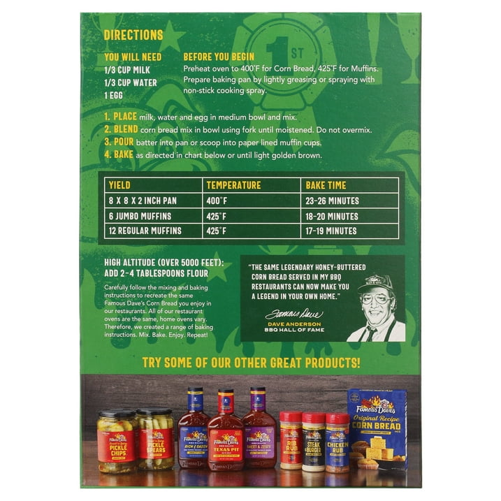 Famous Dave's Jalapeno Cornbread Mix, 15 oz (Pack of 4)