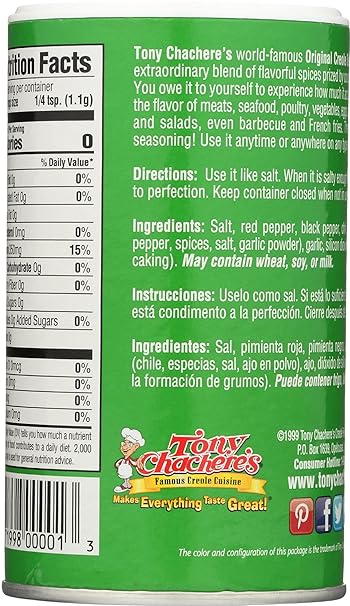 Tony Chachere's Creole Lite Seasoning, 8 oz (Pack of 2)