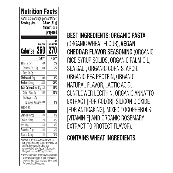 Annie's Vegan Mac and Cheddar Flavor Dinner with Organic Pasta, 6 OZ (Pack of 4)