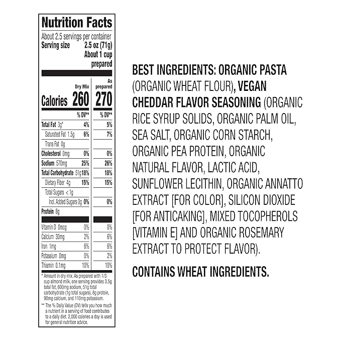 Annie's Vegan Mac and Cheddar Flavor Dinner with Organic Pasta, 6 OZ (Pack of 2)