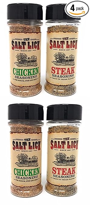 Salt Lick Famous Chicken Seasoning and Steak Seasoning (Pack of 2 / 1 Each)