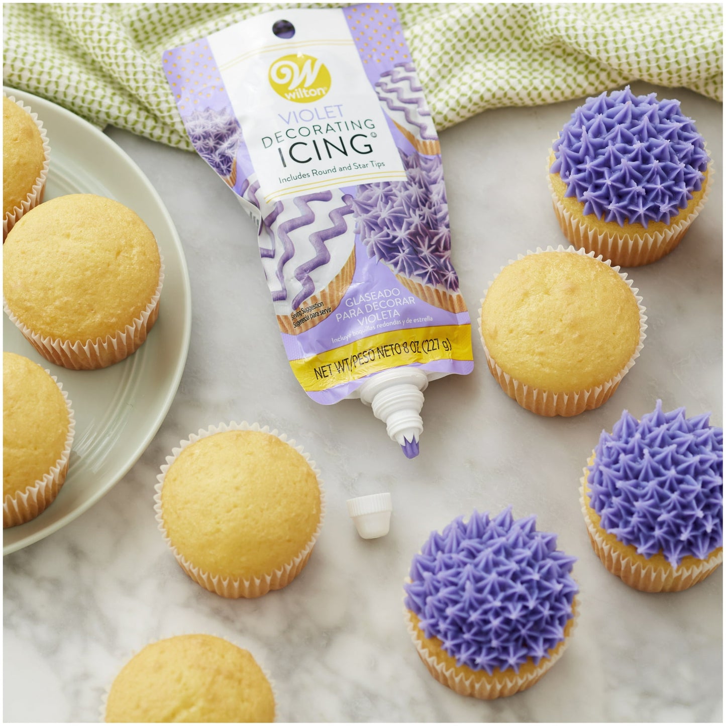 Wilton Violet Decorating Icing Pouch with Tips , 7.5 oz (Pack of 2)