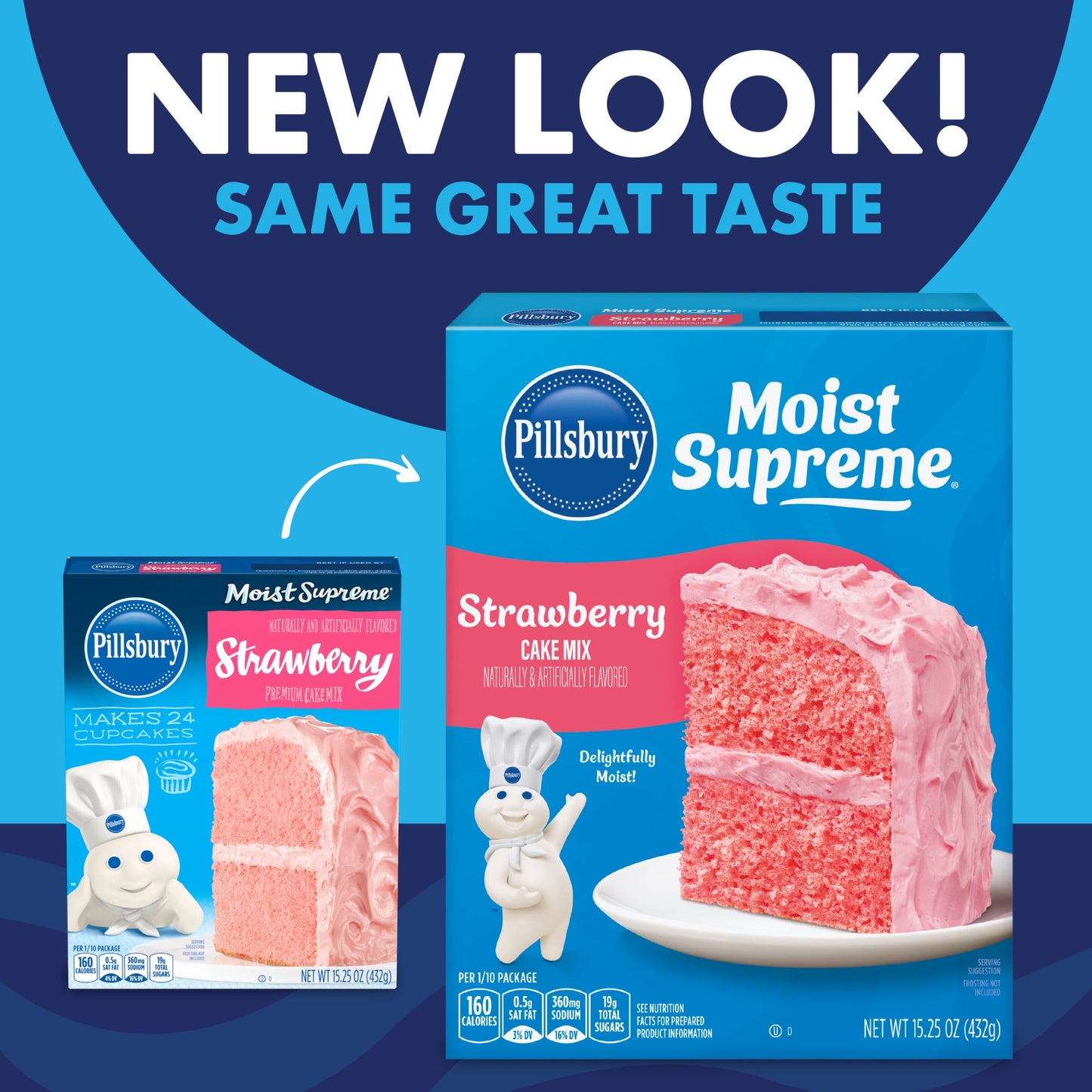 Pillsbury Moist Supreme Strawberry Cake Mix, 15.25 oz Box, Pack of 4