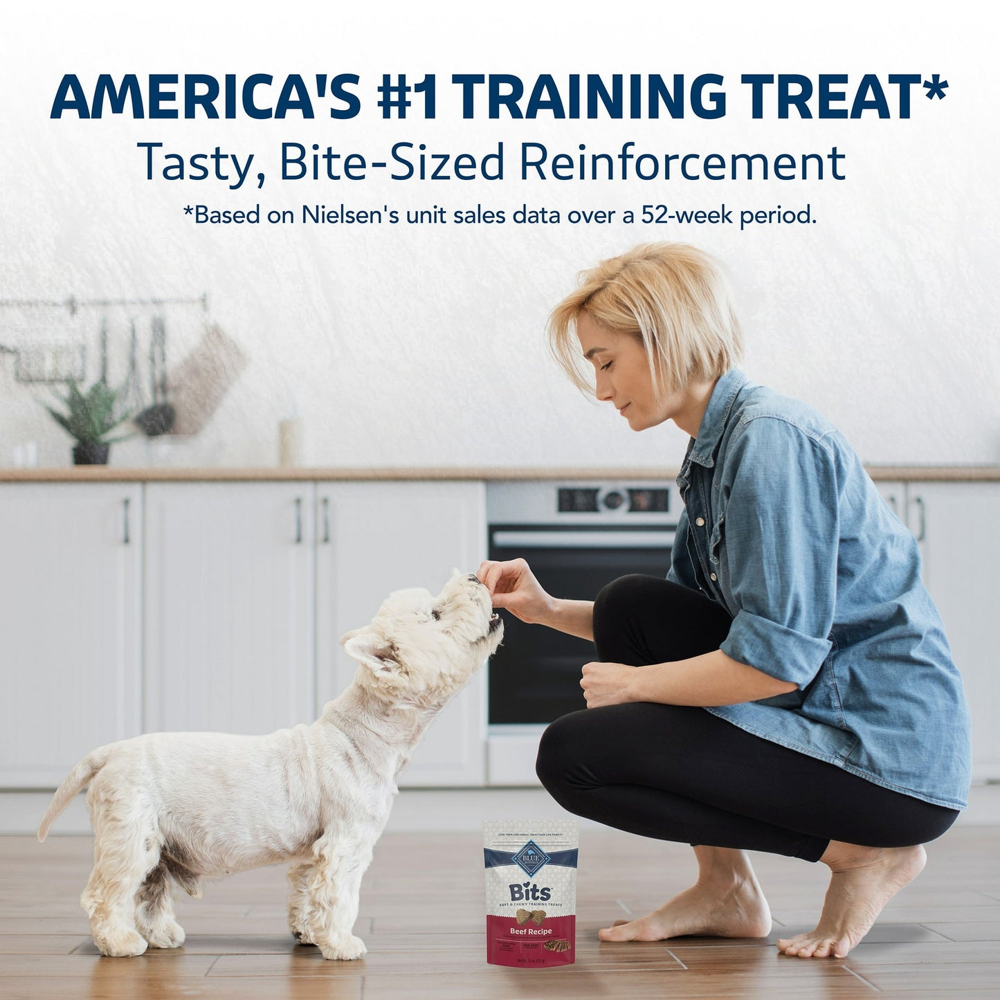 Blue Buffalo Bits Soft Dog Treats for Training, Enhanced with DHA, 11-oz. Bag, Pack of 2