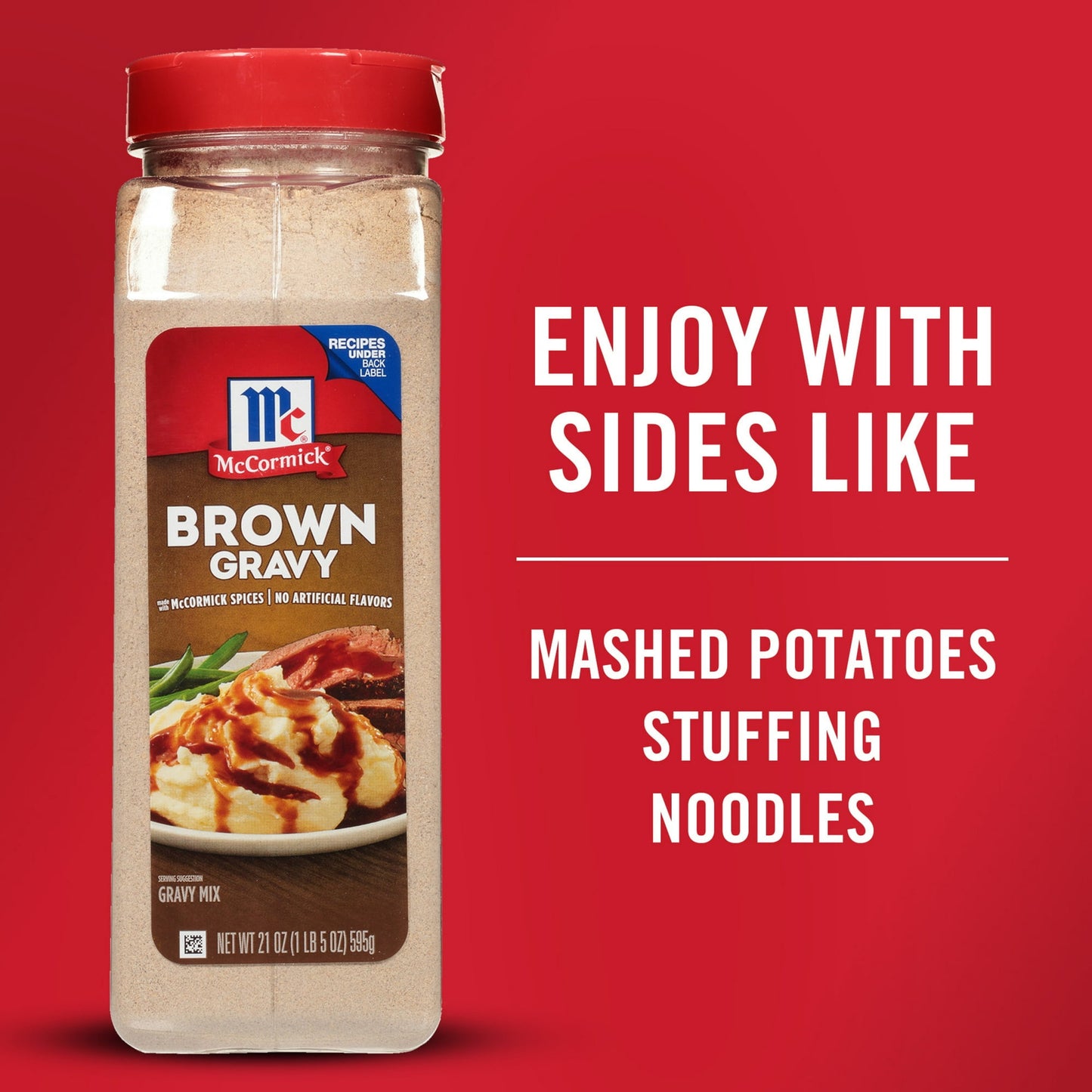 McCormick No Artificial Flavors Brown Gravy Seasoning Mix Bottle, 21 oz Bottle, Pack of 1