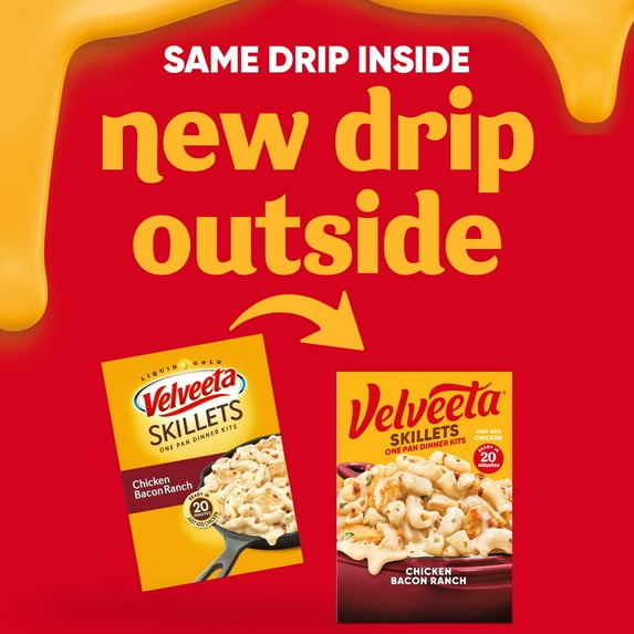 Velveeta Skillets Chicken Pasta Dinner Kit with Bacon & Ranch, 11.5 oz Box, Pack of 2