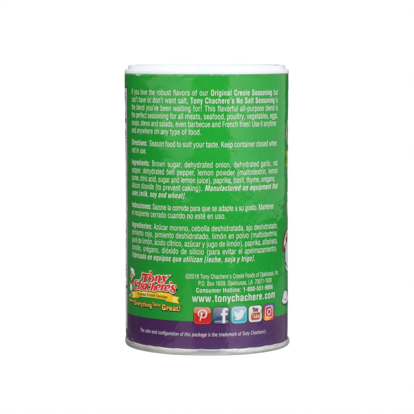 Tony Chachere's No Salt Seasoning Blend, 5 oz (Pack of 4)