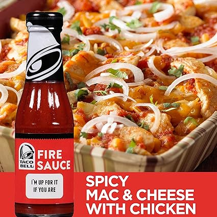 Taco Bell Fire Sauce Glass Bottle, 7.5 OZ (Pack of 3)