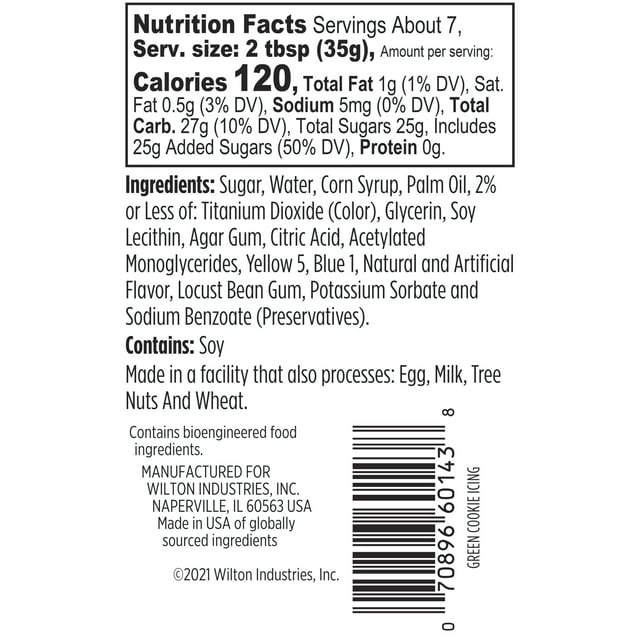 Wilton Cookie Icing - Green 9 oz (Pack of 2)