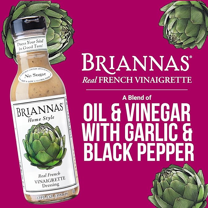 BRIANNAS Organic Real French Vinaigrette, 10 Fl Oz (Pack of 2)
