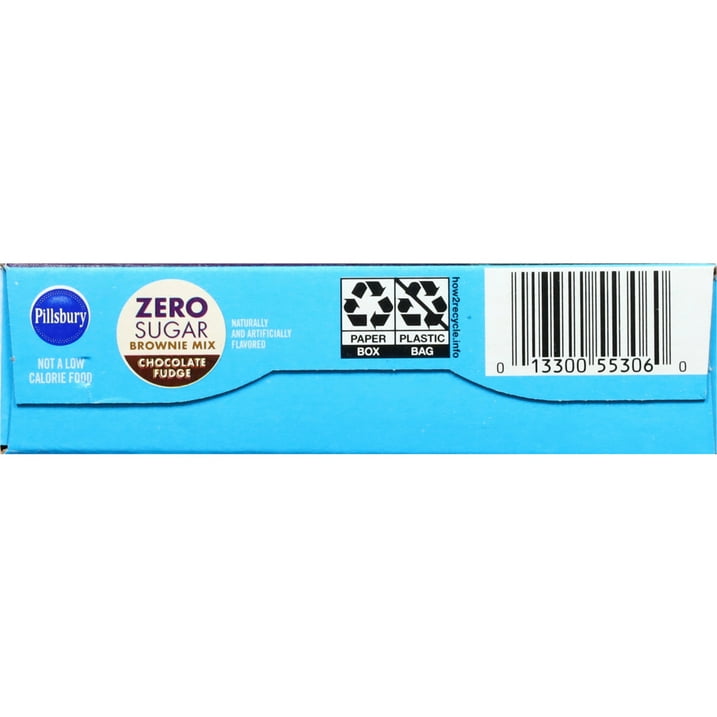 Pillsbury Zero Sugar Chocolate Fudge Flavored Brownie Mix, 12.35 oz Box, Pack of 2